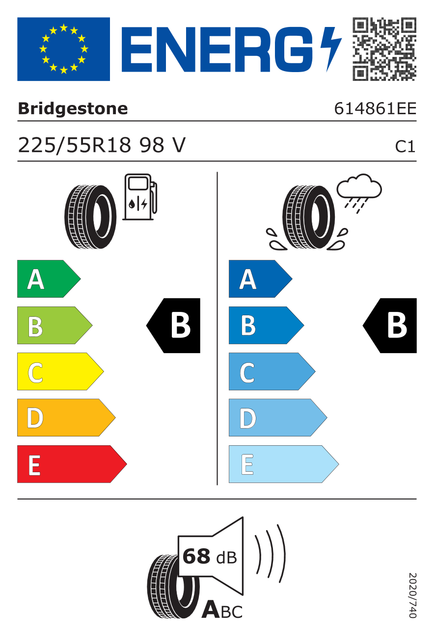 Image of tyre specifications with eprel code 1608144